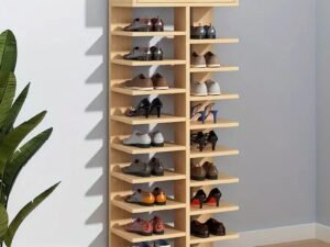 Vertical Wooden Shoe Rack