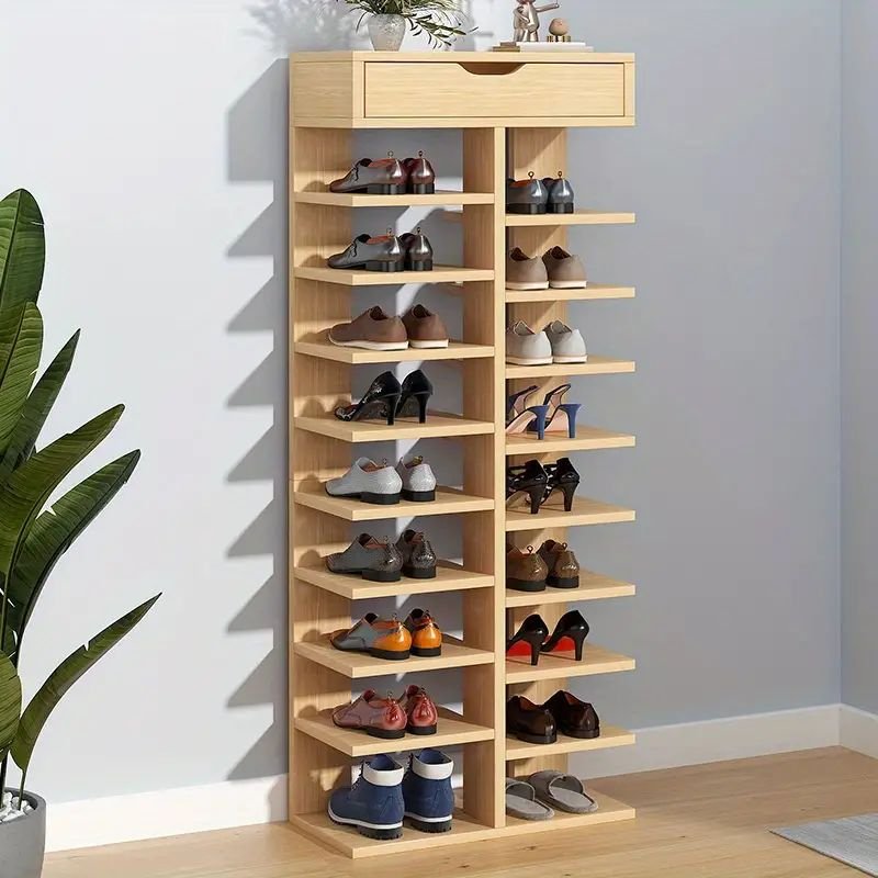 Vertical Wooden Shoe Rack